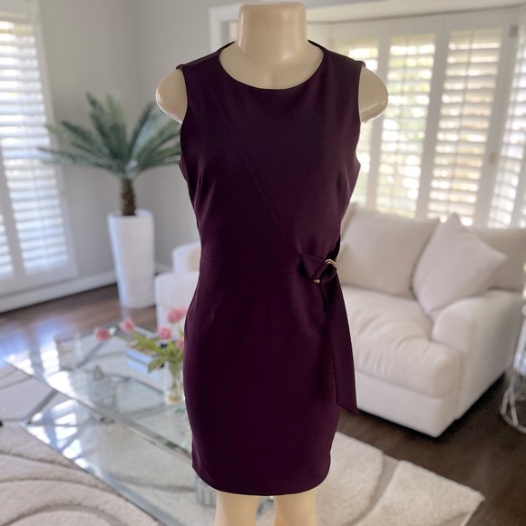 Eggplant colored sheath Calvin Klein dress - Picture 1 of 6